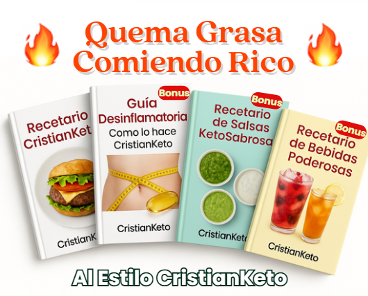 Pack completo de Cristian Keto con 4 libros incluyendo bebidas