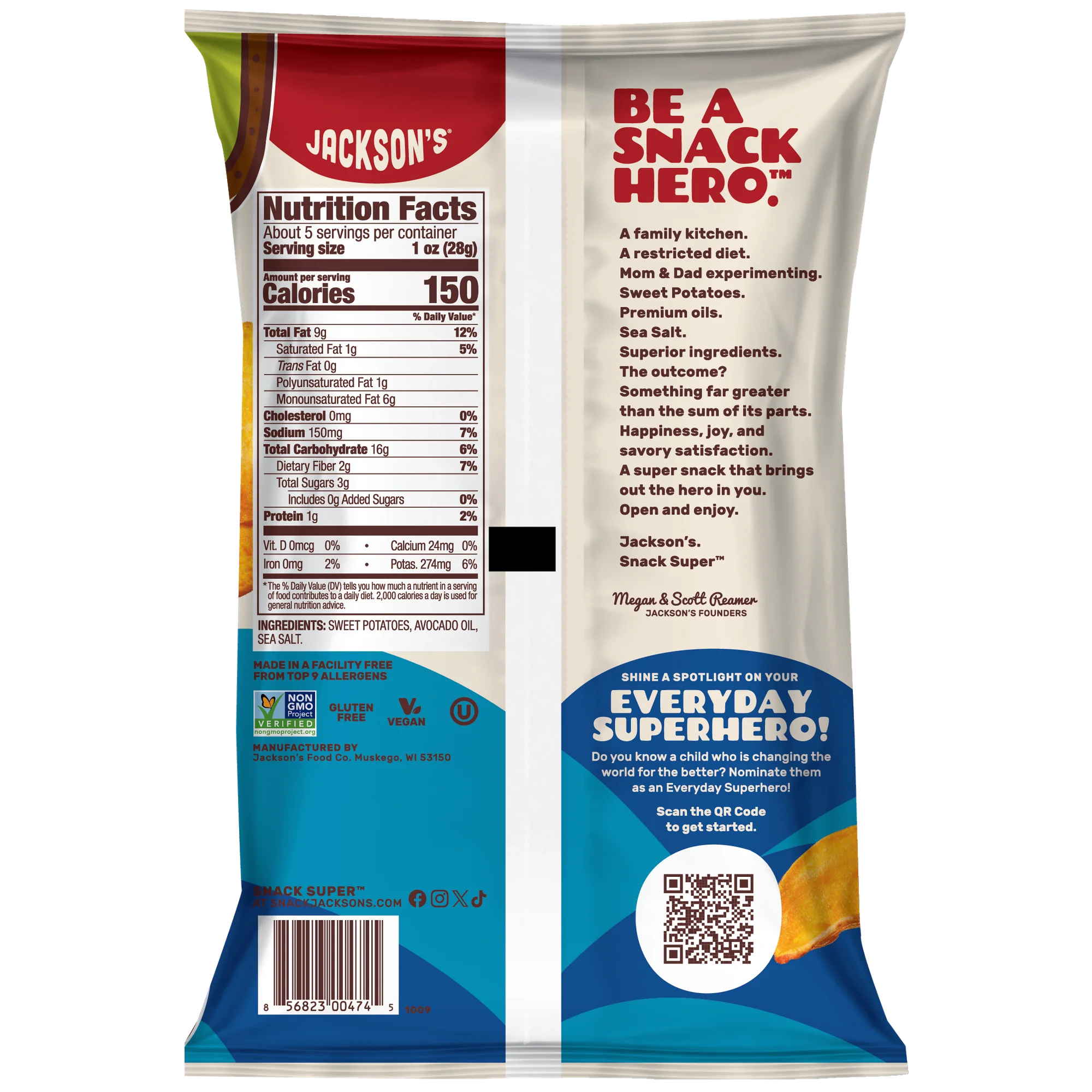 Sweet Potato Chips (Chips de Batata) en Aceite de Aguacate Sal Marina - Jackson's - Image 2